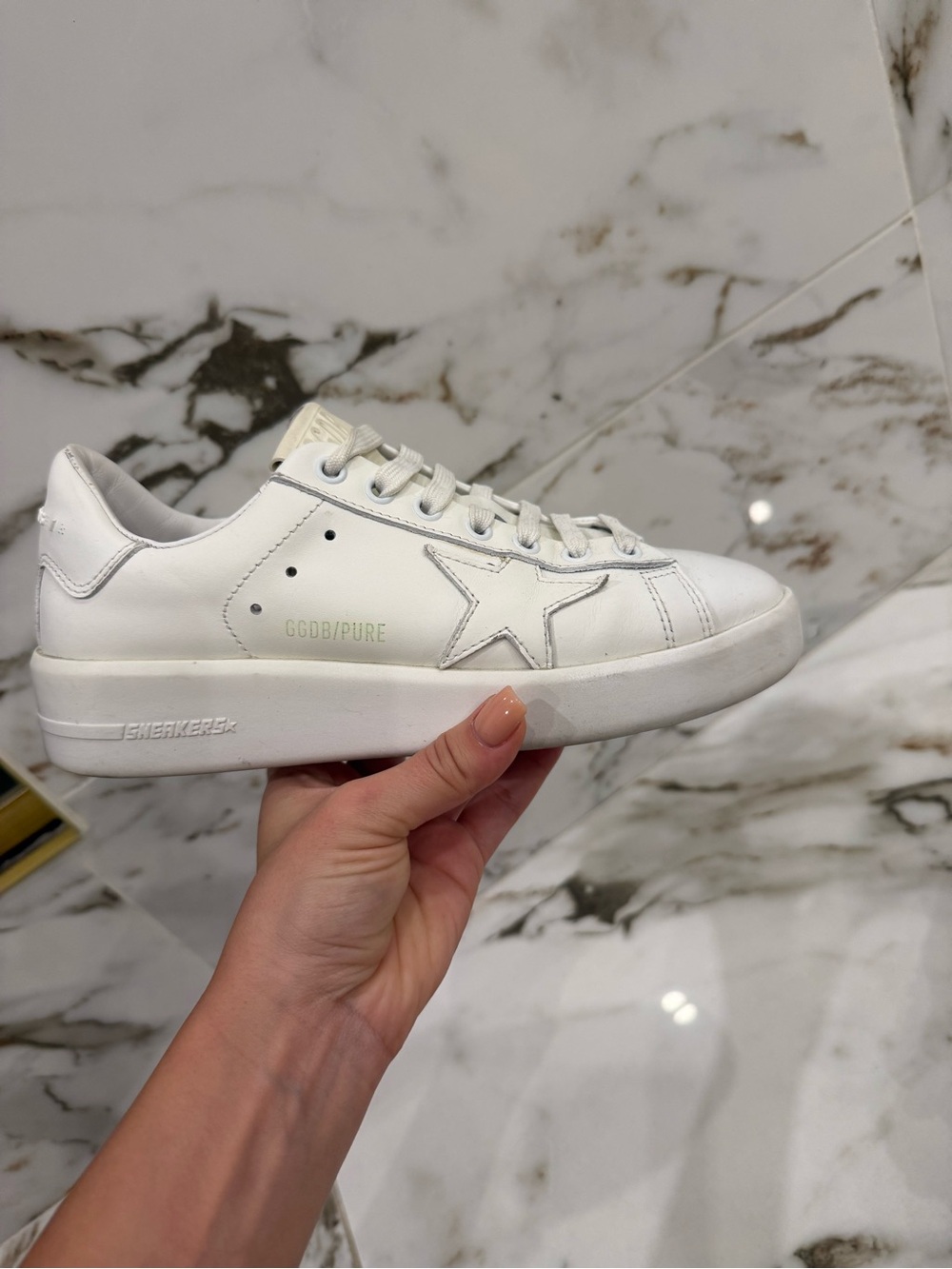 Golden Goode White Leather Pure-Star Accent Sneakers - Picture 5 of 10